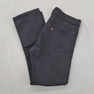Levi's Men 505 Regular Fit Straight Leg Black Denim Jeans 33x30 (Measures 34x29)